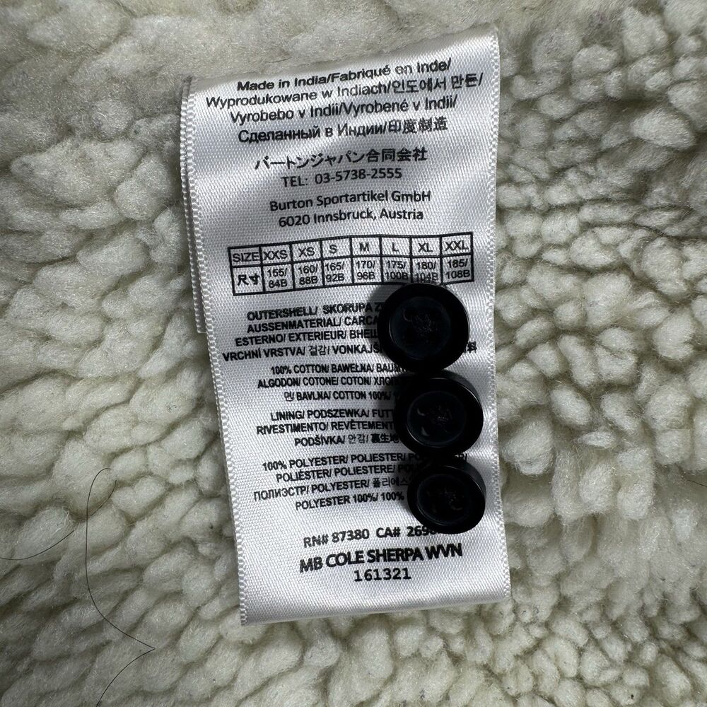 Burton Cole Sherpa Fleece Lined Heavy Jacket Shacket Green Yellow Men’s Medium - Picture 6 of 8